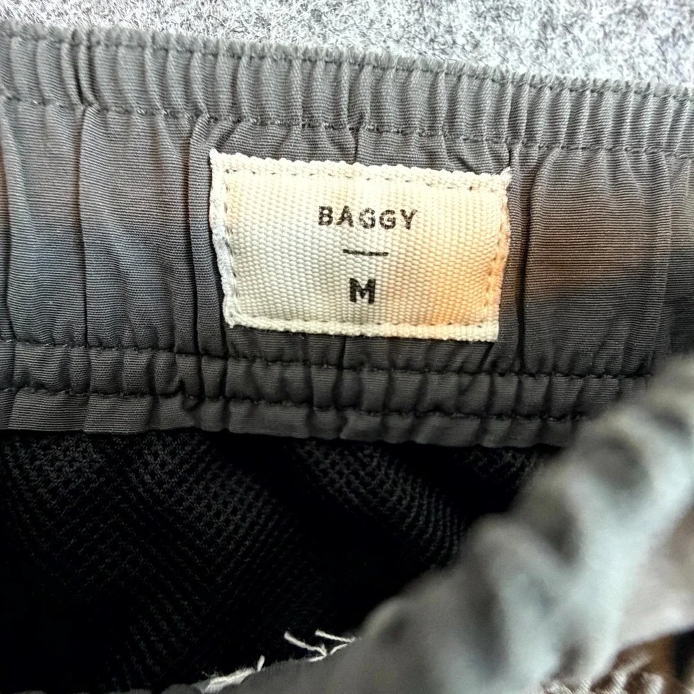 PacSun Baggy Pants Men Medium Gray Cargo Pocket Outdoor Hiking Drawstring Travel